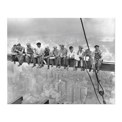 1932 Eleven Ironworkers Having Lunch Atop A Skyscraper Photo Print Wall Art