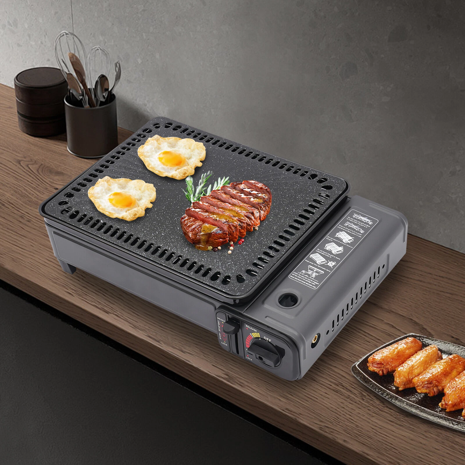 Butane Grill Stove Portable Camping Grill Gas Stove Outdoor Camping BBQ Grill