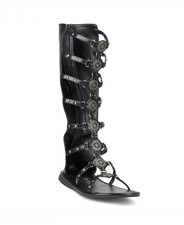 Black Egyptian Pharaoh Sandals Boots Leonidas 300 Halloween Costume Shoes