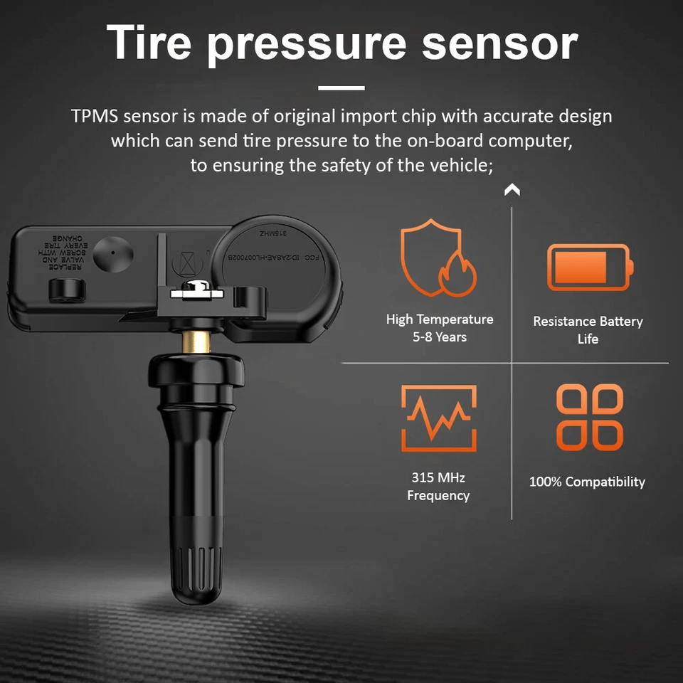 For GM TPMS 13586335 Tire Pressure Sensor For Chevy GMC Buick Set of (4) 315MHz - Imagem 3 de 4