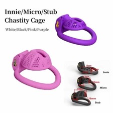 Positive/Negative Chastity Cage DeviceInnie/Micro/Stub with 4 Rings Male Sissy