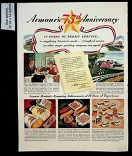 1941 Armour Products Meat Star Ham 75th Anniversary Food Vintage Print Ad 39831