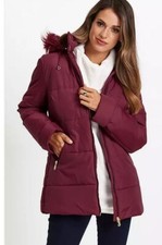 Freemans Quilted Winter Jacket In Maroon Uk 18 (ccc380)