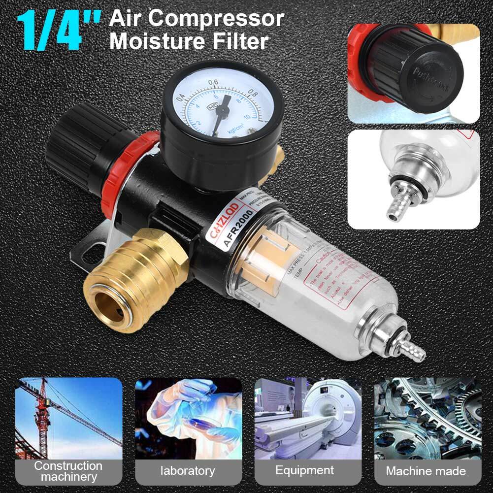 Ticfox Druckluft Filterregler 1/2 Zoll - Wasserabscheider & Druckminderer