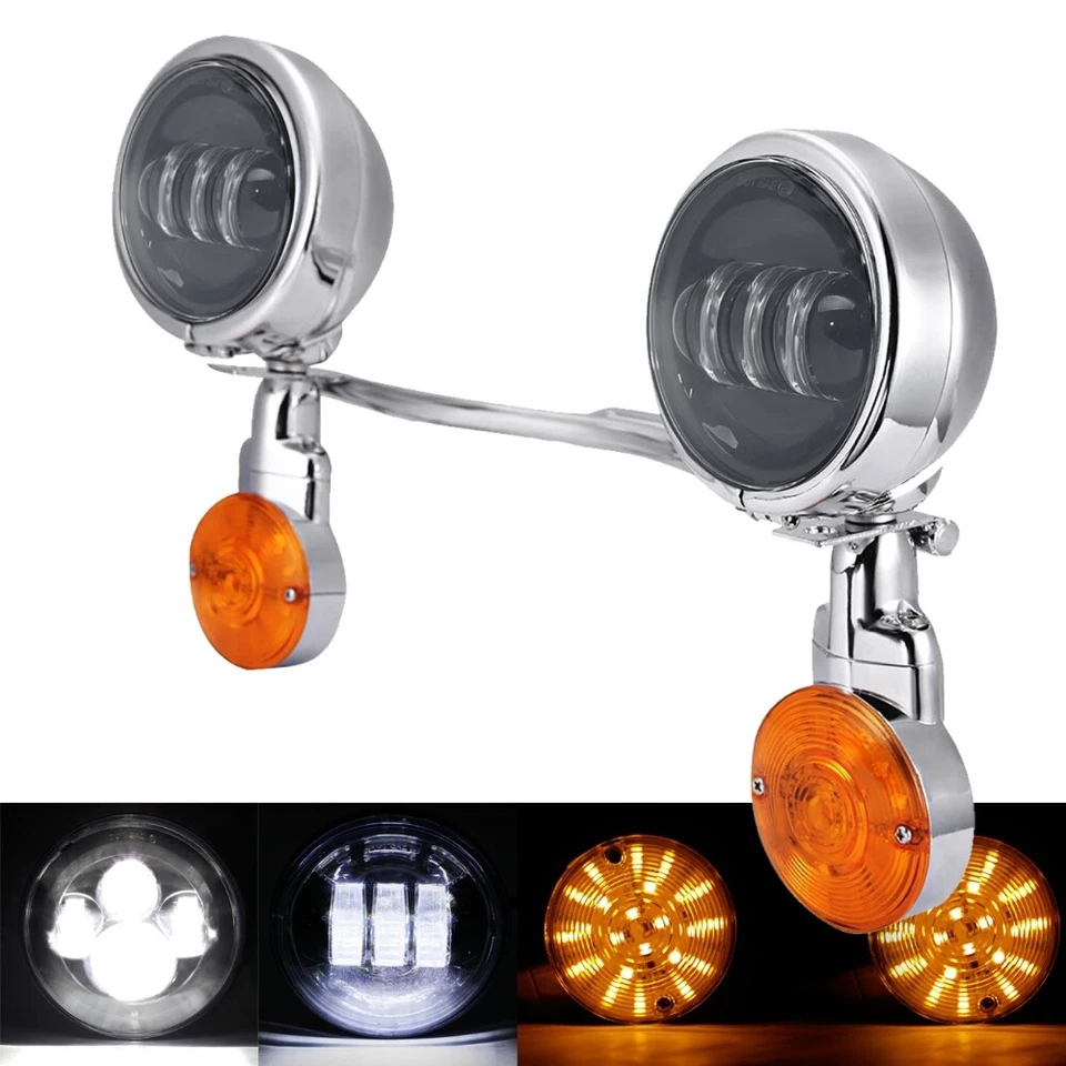 Barra de luces de paso de faros LED 7" 4,5" para Yamaha Road Star Silverado XV1600 Foto 3 de 4