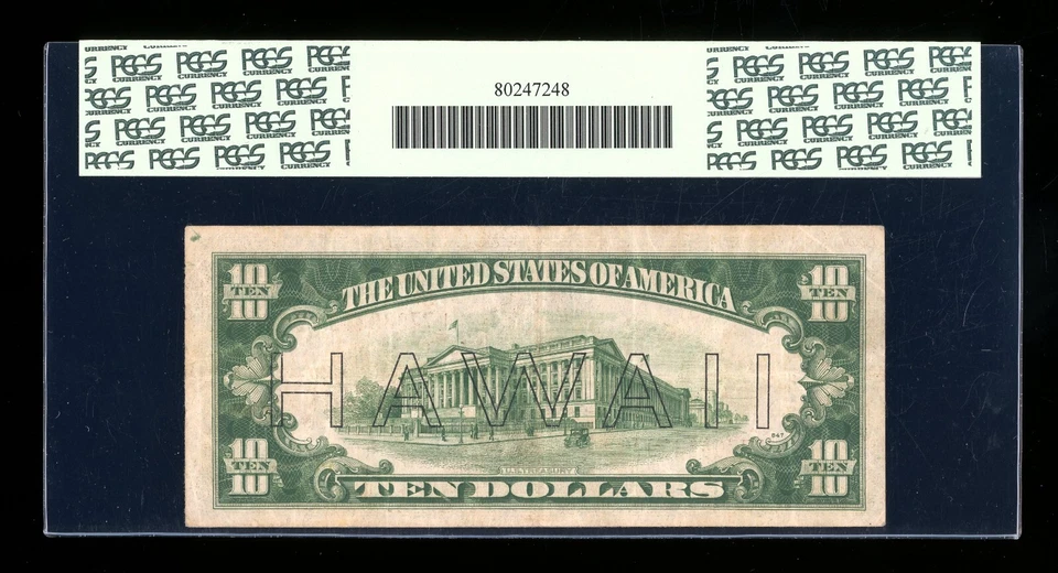 DBR 1934-A $10 FRN Hawaii LA Block Fr. 2303 PCGS 25 PPQ Serial L77083309A - Image 2 of 2