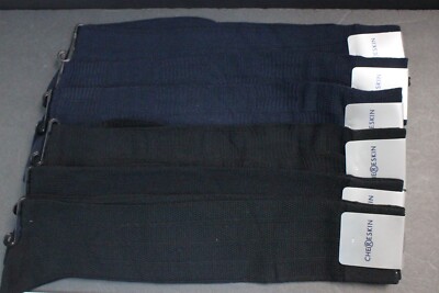6 pair 10-13 Knee high Socks Men's  Over the Calf Cotton Socks Navy Bla  sz 6-12