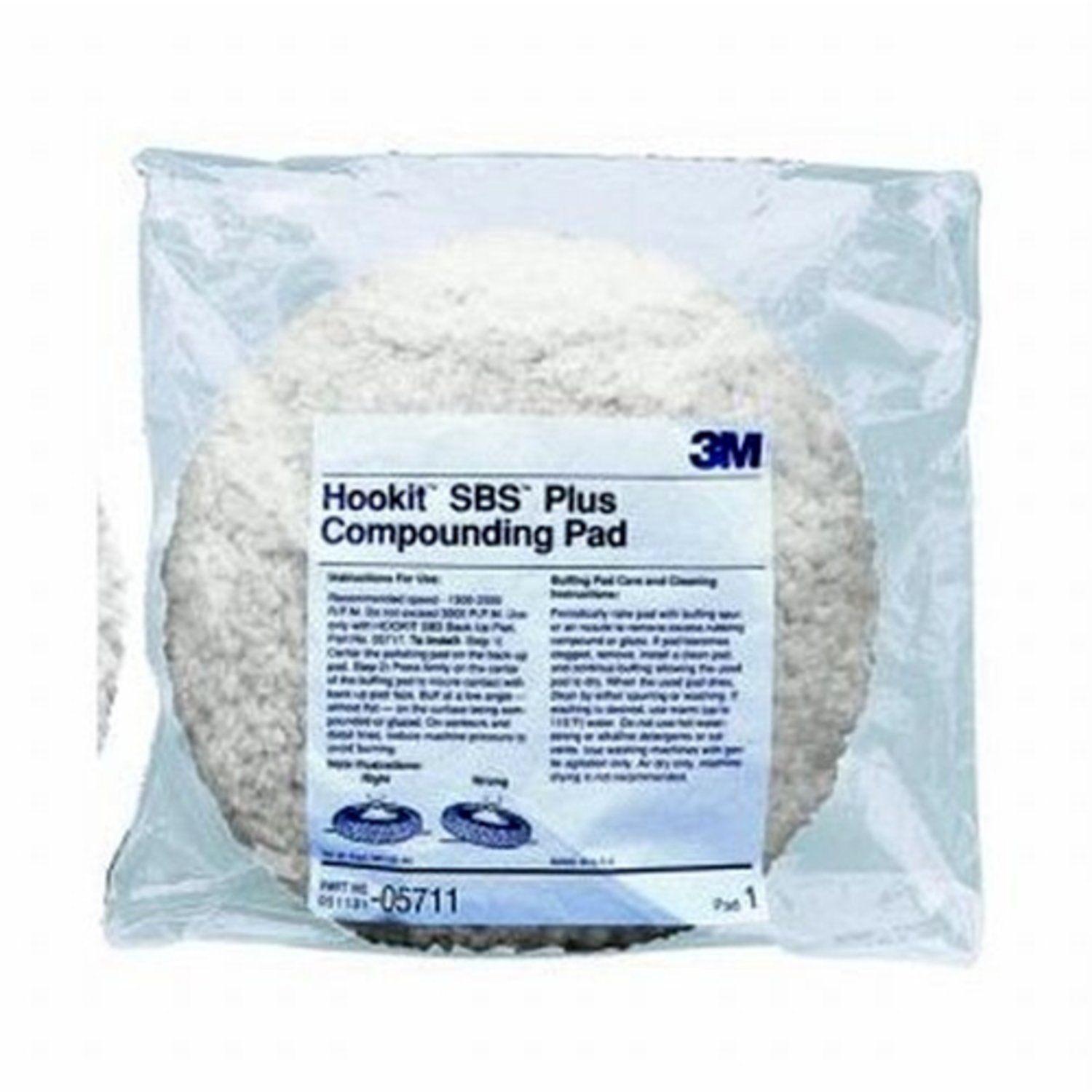 Tampon de polissage blanc 3M 05711 Hookit SBS de 225 mm