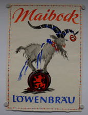 altes original A 1 Plakat  um 1940 Maibock Löwenbräu Bier Poster