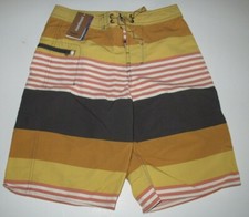 Patagonia Boys 10 Wavefarer Yellow Orange Gold Stripe Surf Board Shorts Nylon