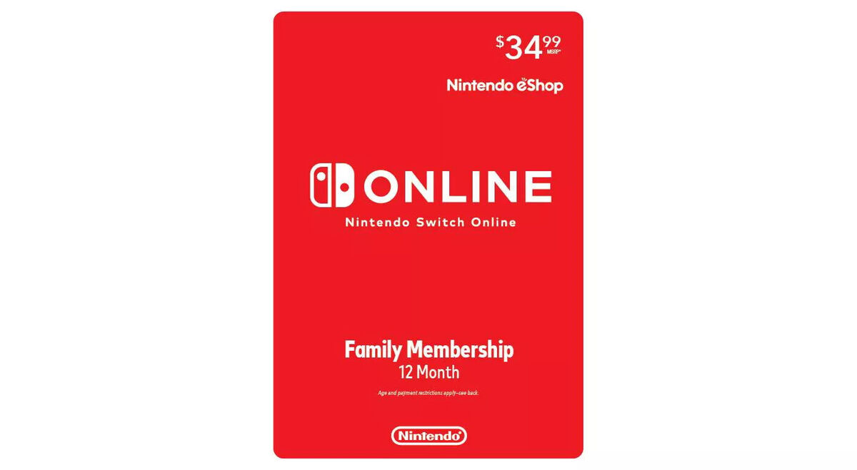  Nintendo Switch Online Family Membership 12 Month