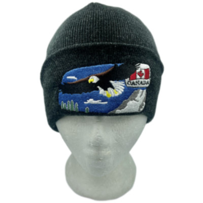 CANADA CANADIAN FLAG MAPLE LEAF FLYING EAGLE FALCON UNISEX SKI HAT BEANIE HATS 