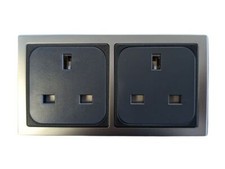CBE Double 240v Socket for Campervan or Motorhome Includes Socket Back Cover