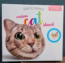 Cat Face Island Intex Floatie 58" x 53" Realistic Summer Pool Inflatable Float