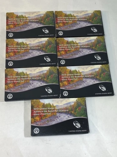 2013 S america the beautiful silver quarter proof set