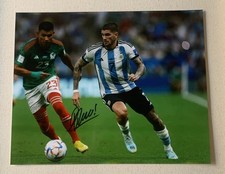 Photo dédicacée 8x10 signée Argentine Coupe du monde football Rodrigo De Paul *VENTE*