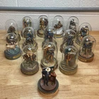 Franklin Mint John Wayne Sculptures with Glass Domes Hand Painted LOT of 15 READ