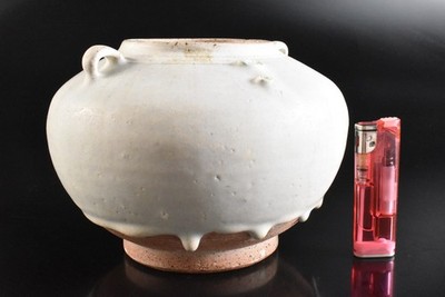 中国花瓶 S2072: XF Chinese White glaze Hanging FLOWER VASE with a