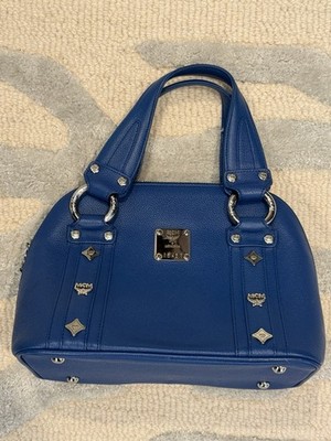 MCM Leather Mini Alma Blue Hand Bag