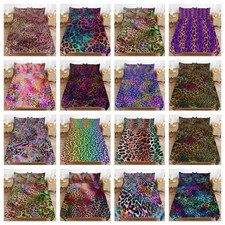 Set lenzuola copripiumino leopardato trapunta animali federa morbida singolo matrimoniale king