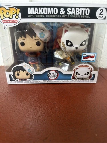 Funko Pop 2 Pack Makomo & Sabito Demon Slayer- NYCC  RARE STICKER VERSION!