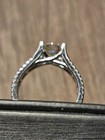 Round Moissanite Prong Set Pavé Band 925 Sterling Silver Engagement Ring 6.5 — photo 4