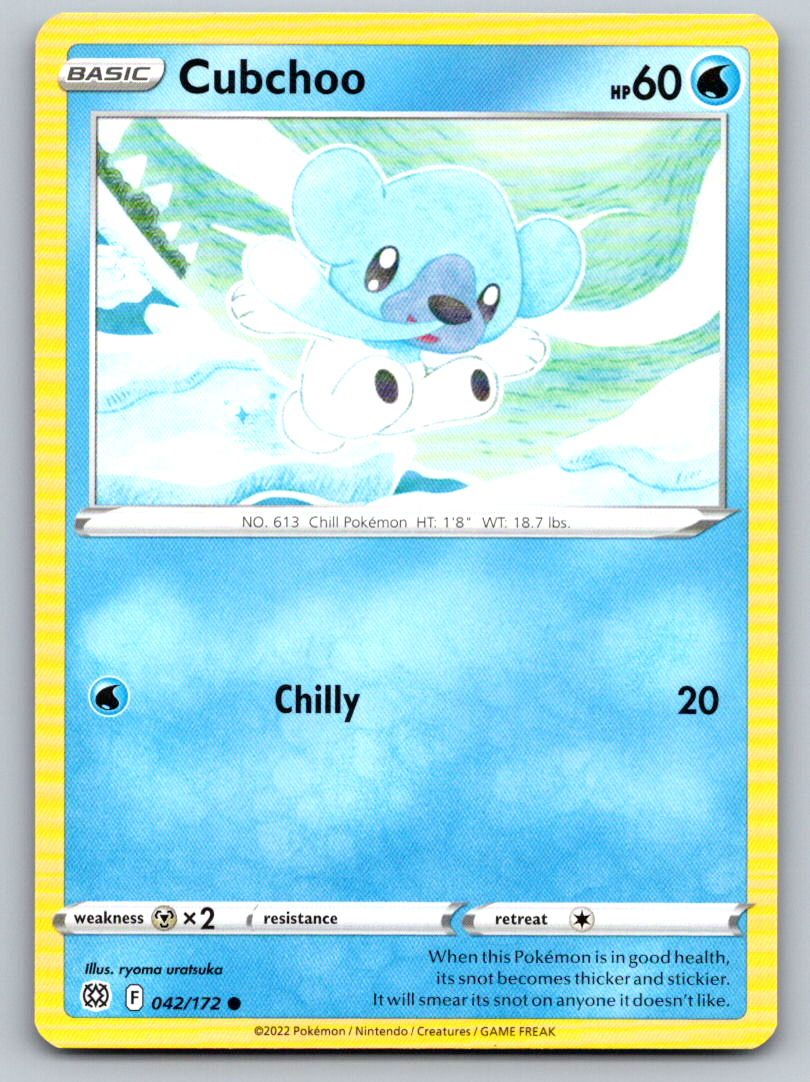 Cubchoo 042/172 Common SWSH09: Brilliant Stars Pokemon Near Mint