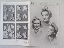 Original 1940's Knitting Pattern Lady's  Turbans   P & B 814  Free P &P