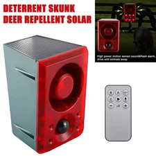 Solar Motion Sensor Alarm emits loud dog barking & gunshot sounds up to 130db