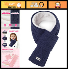 Cozy Kids Winter Scarf, Fleece Lined Knitted Neck Warmer for Boys  Girls