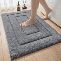 Badematte Mikrofaser Rutschfest Grau Badezimmer Teppich SaugfäHig 40 X 60 Cm