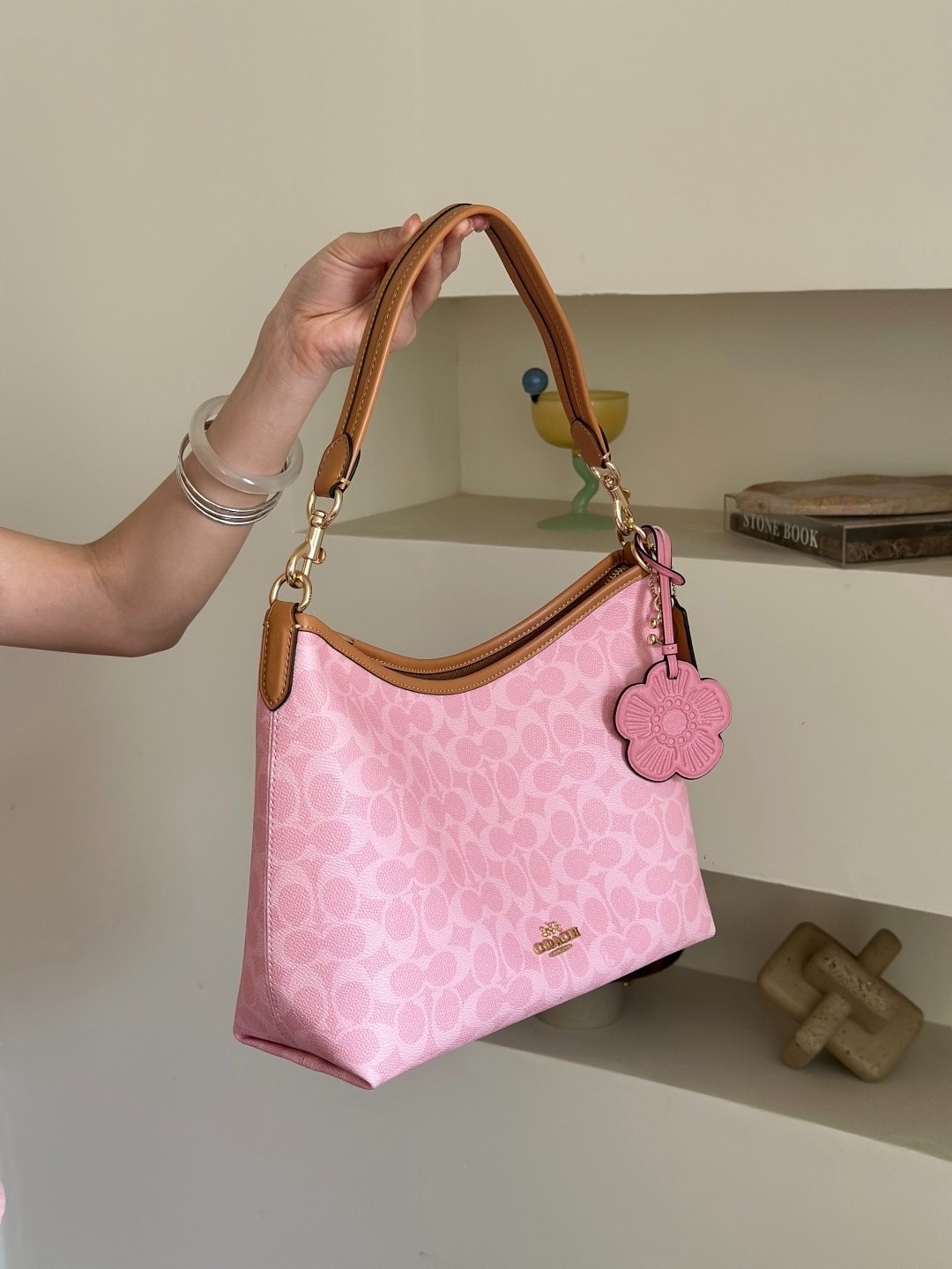 COACH Classic Women's Monogram Leather Pink Crossbody/Shoulder Bag