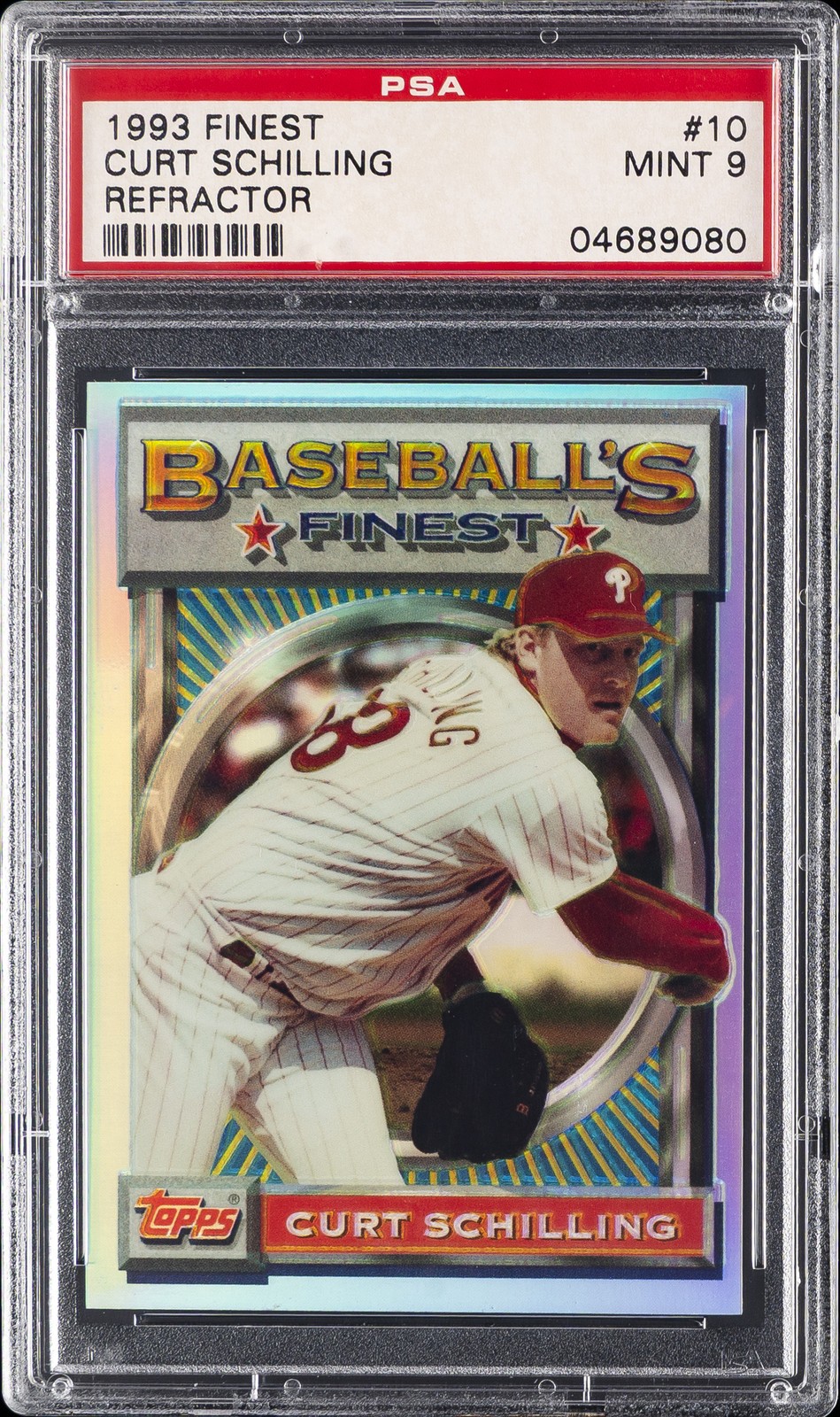 1993 FINEST REFRACTOR #10 CURT SCHILLING PSA 9