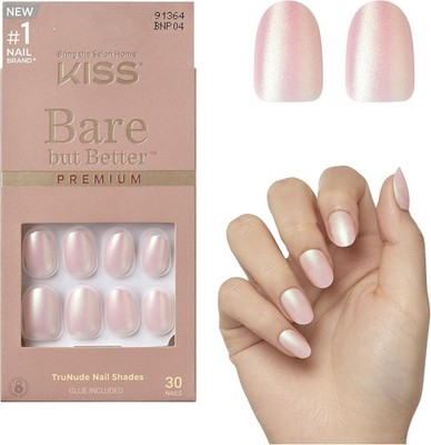 KISS Bare but Better Premium Press-On Nails Mocha Nude Short Oval 30 Count