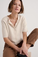 Seasalt Women's Regular Gillan Creek Organic Cotton Short-Sleeve Cardigan Chalk