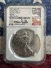 American Silver Eagle 2021 Type 1 MS 70 NGC Mike Castle Signed FDI