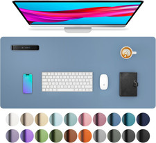 Leather Desk Pad Protector, Large Mouse Pad, Office Desk Mat, Non-Slip PU Leathe