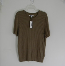 DKNY Men's Taupe Brown Sweater Short Sleeve Business Casual Size Small NWT