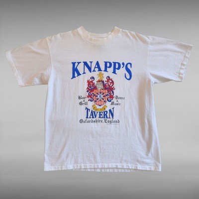 Vintage 90s Men's Large T-shirt Knapps Tavern Oxfordshire England  Made In USA