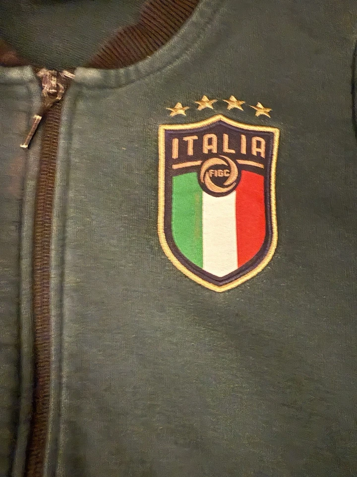 Chaqueta de bombardero ligera con cremallera completa de fútbol Puma Italia para hombre talla grande turquesa Foto 3 de 4