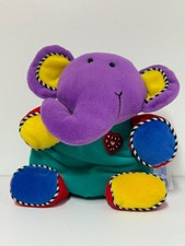 Vintage Eden Elephant Star  Heart Plush Primary Colors Beanbag Plush