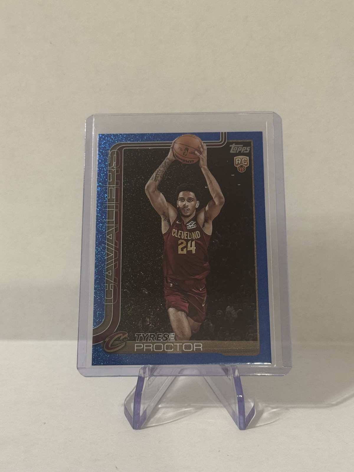 2025-26 Topps Basketball #250 Tyrese Proctor Blue Sandglitter Cleveland Cavs