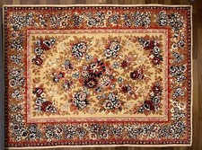 Wool rug, floral, 150x200