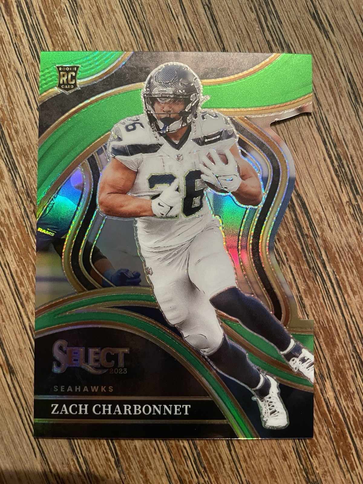 2023 Panini Select Club Level Zach Charbonnet #202 Green Prizm Die-Cut /499 (RC)
