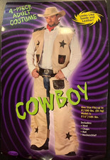 Adult Cowboy Costume Outfit One Size Vest Chaps Hat Neckerchief