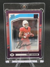 2024 Panini Clearly Donruss Rated Rookie Purple Auto 16/75 Trey Benson #74