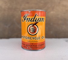 Vintage Indian Motorcycle Oil Early Version 5 Color Quart Can Springfield Mass