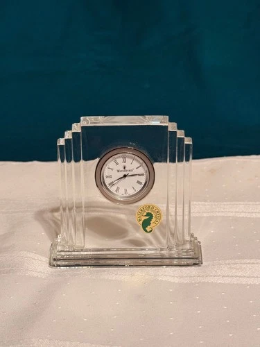Waterford Crystal Metropolitan Mantel Clock Art Deco Ireland Made Signed Vintage