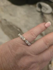 3x5mm Pear Cut D VVS1 White Moissanite Ring 925 Sterling Silver Size 7