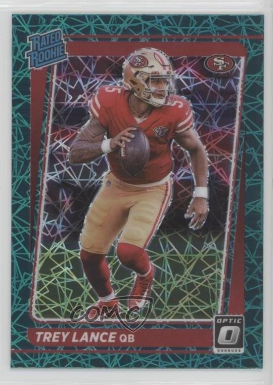 2021 Panini Donruss Optic Rated Rookie Green Velocity Prizm Trey Lance #203 07ke